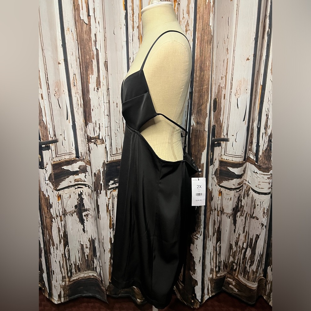 Homecoming AKIRA Sleek Black Zippered Dress - Picture 3 of 7